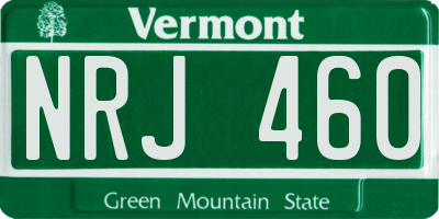 VT license plate NRJ460
