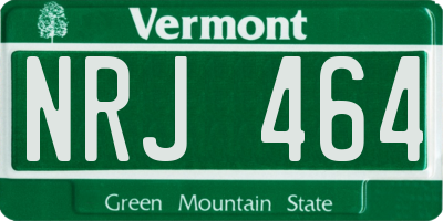 VT license plate NRJ464