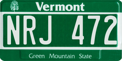 VT license plate NRJ472