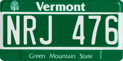 VT license plate NRJ476