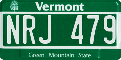 VT license plate NRJ479