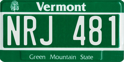 VT license plate NRJ481