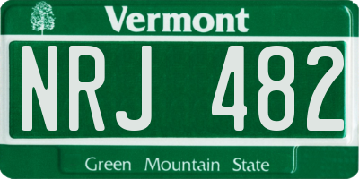 VT license plate NRJ482
