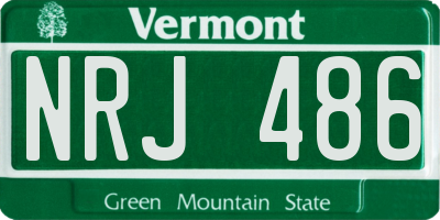 VT license plate NRJ486