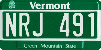 VT license plate NRJ491
