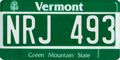 VT license plate NRJ493