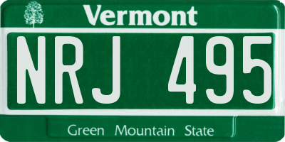 VT license plate NRJ495