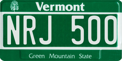 VT license plate NRJ500