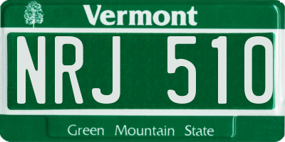 VT license plate NRJ510