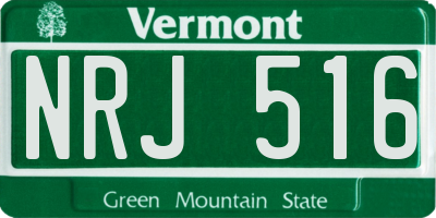 VT license plate NRJ516