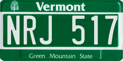 VT license plate NRJ517