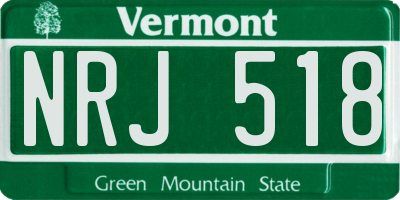 VT license plate NRJ518