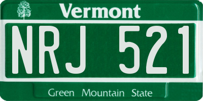 VT license plate NRJ521