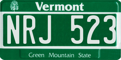 VT license plate NRJ523