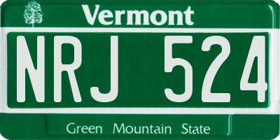 VT license plate NRJ524