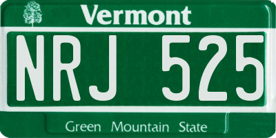 VT license plate NRJ525