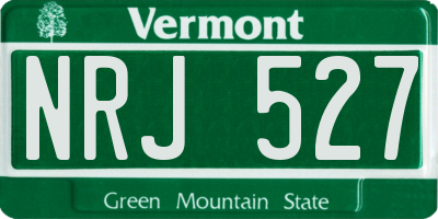 VT license plate NRJ527