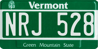 VT license plate NRJ528