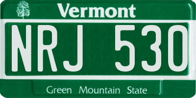 VT license plate NRJ530