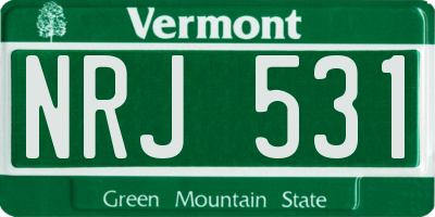 VT license plate NRJ531
