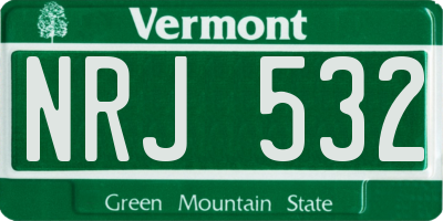 VT license plate NRJ532