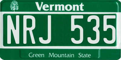 VT license plate NRJ535