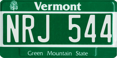 VT license plate NRJ544
