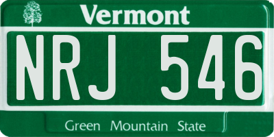 VT license plate NRJ546