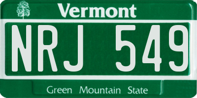 VT license plate NRJ549