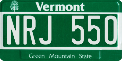 VT license plate NRJ550