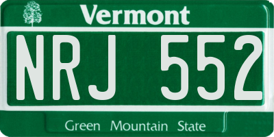 VT license plate NRJ552