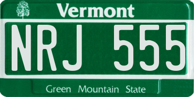 VT license plate NRJ555