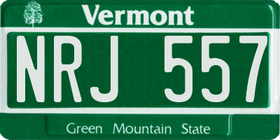VT license plate NRJ557
