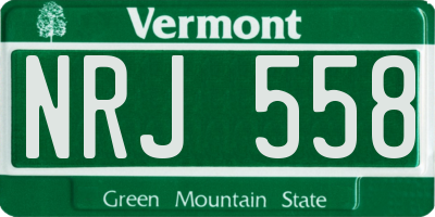 VT license plate NRJ558