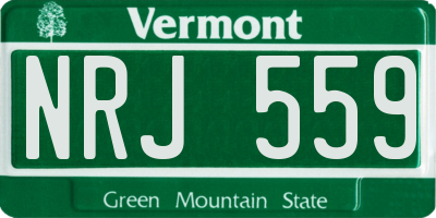VT license plate NRJ559