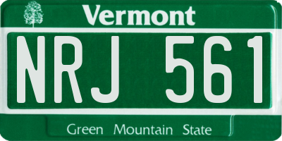 VT license plate NRJ561