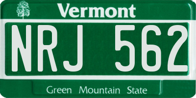 VT license plate NRJ562