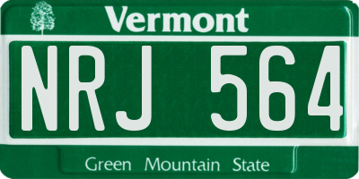 VT license plate NRJ564
