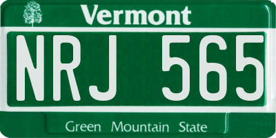 VT license plate NRJ565