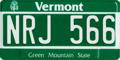 VT license plate NRJ566