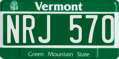 VT license plate NRJ570