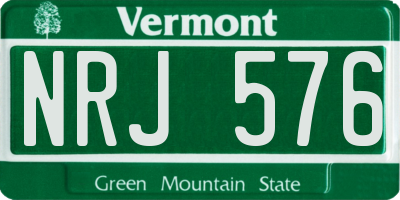 VT license plate NRJ576