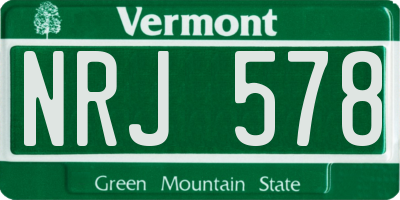 VT license plate NRJ578