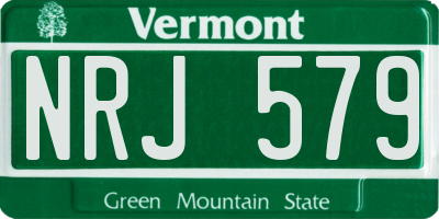 VT license plate NRJ579
