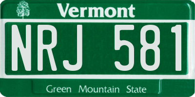 VT license plate NRJ581