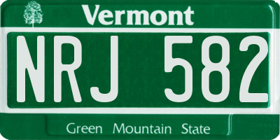 VT license plate NRJ582