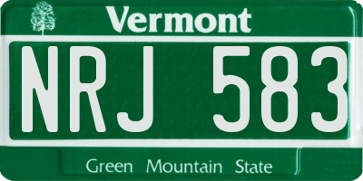 VT license plate NRJ583
