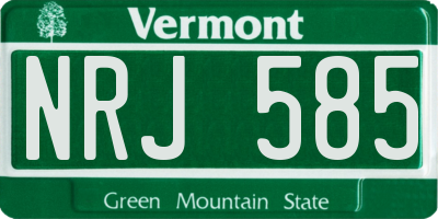 VT license plate NRJ585