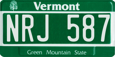 VT license plate NRJ587