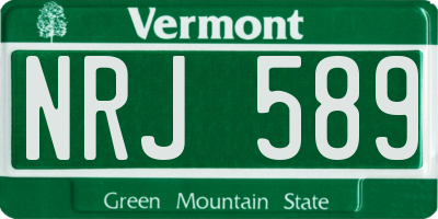 VT license plate NRJ589